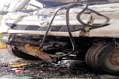 बस व ट्रकच्या धडकेत 21 जण जखमी, चार गंभीर