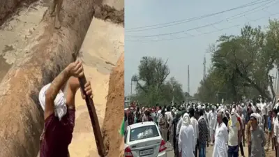 हांसी में भाखड़ा पेयजल लाइन उखाड़ने का प्रयास : विफल रहने पर ढाई घंटे तक रोड किया जाम, कल फिर जुटेगी महापंचायत