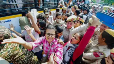 Students protest outside education ministry, demand Pradhan's resignation over exam controversies