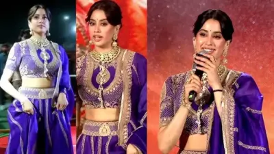 పెద్ది ప్రమోషన్స్.. పర్పుల్ లెహంగాలో మెరిసిన జాన్వీ కపూర్