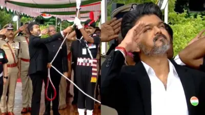 Vijay's First Flag-Hoisting As CM, Trisha Joins