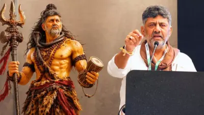DK Shivakumar as Lord Shiva in Kannada newspaper: Editor faces backlash