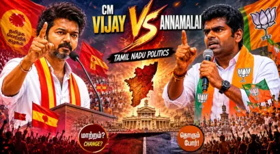 விஜய்க்கு இப்போதைக்கு ஒத்துழைப்பு கொடுப்போம்.. தமிழகத்தில் இருந்து 2 திராவிட கட்சிகளையும் விரட்டி விடனும்.. அதுக்கு அப்புறம் விஜய்யா? அண்ணாமலையான்னு பார்த்திடலாம்.. விஜய் சந்திப்புக்கு பின் டெல்லி மேலிடம் முடிவு. 2031 தேர்தல் விஜய் அண்ணாமலை என மாறுமா? திமுகவும் அதிமுகவும் அவ்வளவு சீக்கிரம் தங்கள் இருப்பிடத்தை விட்டுக்கொடுக்குமா? மக்கள் கையில் தான் எல்லாமும்.