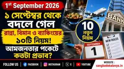 1st September 2026 । ১ সেপ্টেম্বর থেকে বদলে গেল রান্না, বিমান ও ব্যাঙ্কিংয়ের ১০টি নিয়ম! আমজনতার পকেটে কতটা প্রভাব?