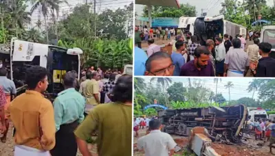 കൂത്താട്ടുകുളത്ത് വിവാഹസംഘവുമായി പോയ ടൂറിസ്റ്റ് ബസ് മറിഞ്ഞ് അപകടം; 35 പേര്ക്ക് പരിക്ക്, നാലുപേരുടെ നില ഗുരുതരം