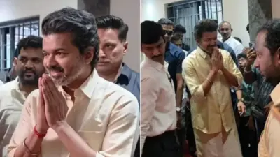 ஸ்டைலாக என்ட்ரி கொடுத்த முதல்வர் விஜய்.. தலைமை செயலகத்தில் பட்டு வேஷ்டி, பட்டு சட்டையில் ஜொலிப்பு!