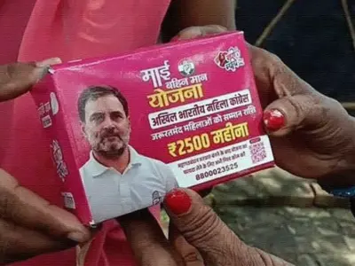 Rahul Gandhi Pic Sanitary Pad Packs Draw Flak