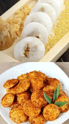 கடலைப்பருப்பு இனிப்பு இட்லி + கார இட்லி