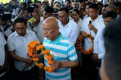 Hagrama Mohilary Pays Floral Tribute to Late Bijit Gwra Narzary