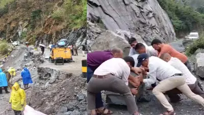 उत्तराखंड में यमुनोत्री राजमार्ग पर भूस्खलन : भारी मात्रा में रास्ते में आया मलबा और बोल्डर, चारधाम यात्रा प्रभावित