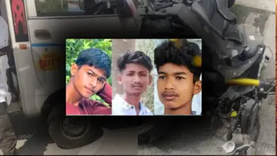 ನಿಂತಿದ್ದ ಟಾಟಾ ಏಸ್ ವಾಹನಕ್ಕೆ ಬೈಕ್ ಡಿಕ್ಕಿಯಾಗಿ ಮೂವರು ಯುವಕರ ದುರ್ಮರಣ