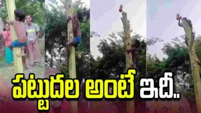 జారిపోతున్నా పట్టువదల్లేదు.. కూల్డ్రింక్ బాటిల్ చేజిక్కించుకున్నాడు.. వీడియో వైరల్