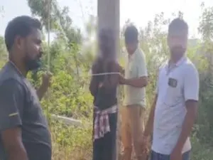 Furious villagers tie power staffer to pole over blackout in Deogarh
