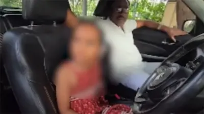 തിരക്കേറിയ റോഡില് 6 വയസുകാരിയെക്കൊണ്ട് കാര് ഓടിച്ച് പൊലീസ് ഉദ്യോഗസ്ഥന്