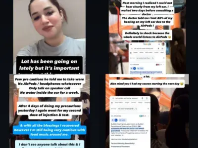 Used AirPods Too Long: Influencer Lost 45% Hearing