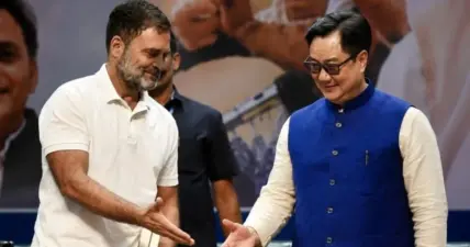 संसद में गतिरोध खत्म करने के लिए राहुल से मिले रीजीजू, एफसीआरए विधेयक पर शाह के बोलने की संभावना