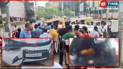 Guwahati: Speeding Car Hits Pole in Birubari, One Critical