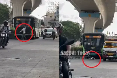 हिंगना रोड पर शराबी युवक का हाईवोल्टेज ड्रामा, बस के सामने लेटा; लगा लंबा जाम