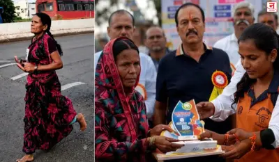 लेकींच्या शिक्षणासाठी आईची अनवाणी दौड; रमाबाईंनी जिंकली 'अमृत दौड'! साडीचा पदर सांभाळत, हातात स्लीपर घेऊन धावल्या