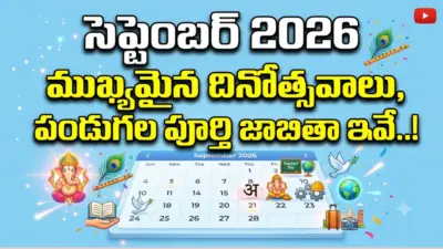 సెప్టెంబర్ 2026: ఈ నెలలోని ముఖ్యమైన దినోత్సవాలు, పండుగల పూర్తి జాబితా ఇవే..!