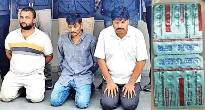 Crime branch busts fake BP pill racket, 3 arrestedCounterfeit tablets carrying genuine company's name, batch number and labels pushed into Gujarat's medicine supply chain