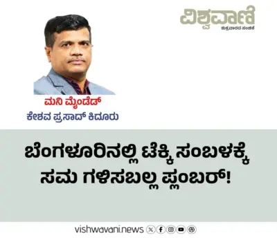Keshava Prasad B Column: ಬೆಂಗಳೂರಿನಲ್ಲಿ ಟೆಕ್ಕಿ ಸಂಬಳಕ್ಕೆ ಸಮಾನವಾಗಿ ಗಳಿಸಬಲ್ಲ ಪ್ಲಂಬರ್!