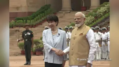 Japanese PM Sanae Takaichi accorded ceremonial welcome at Rashtrapati Bhavan