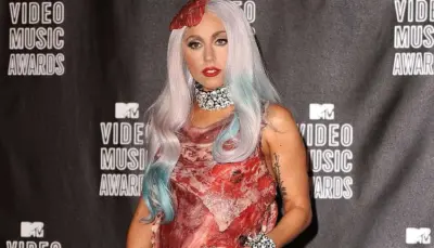 Singer-actress Lady Gaga talks about wearing another meat dress