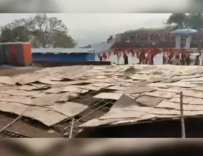 Jagtial Kondagattu temple shed falls during Hanuman Jayanti rush; 15 devotees injured