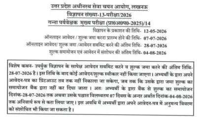 Apply Now: UPSSSC Cane Supervisor Recruitment 2026 for 1182 Positions