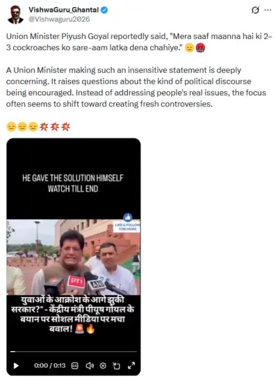 Edited Video Falsely Shows Piyush Goyal Threatening CJP Protesters