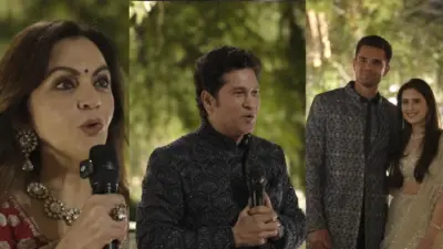 Watch: Sachin Tendulkar and Nita Ambani deliver emotional speeches for Arjun at pre-wedding celebration in Jamnagar