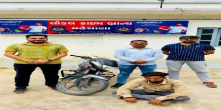 નંબર પ્લેટ વગરના બાઈક સાથે યુવક ઝડપાયો, કાકોશી પોલીસનો વાહનચોરીનો ગુનો ડિટેક્ટ