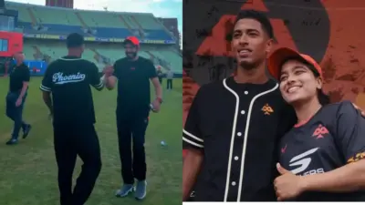 Watch: Jude Bellingham meets Pakistan cricketers Usman Tariq and Fatima Sana in The Hundred