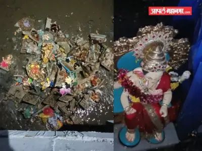 वसईच्या समुद्रकिनारी गणेशमूर्तींचा खच; विसर्जन व्यवस्थेवर संताप