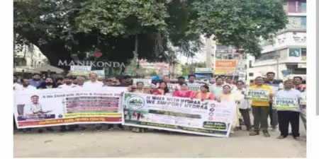 హైడ్రాకు మద్దతుగా మణికొండలో భారీ ర్యాలీ