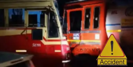 ഓവര്ടേക്കിംഗിനിടെ നിയന്ത്രണം വിട്ടു; കെഎസ്ആര്ടിസി ബസ്സിലേക്ക് ടാങ്കര് ലോറി ഇടിച്ചുകയറി വൻ അപകടം; 15 പേര്ക്ക് പരിക്കേറ്റു