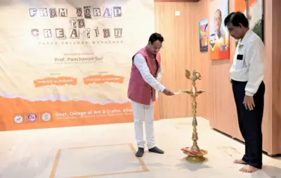 ଅଦରକାରୀ କାଗଜରୁ ସୃଷ୍ଟି ହେବ ସୁନ୍ଦର କଳାକୃତି, ଖଲ୍ଲିକୋଟରେ 'From Scrap to Creation' ପେପର କୋଲାଜ କର୍ମଶାଳା ଉଦ୍ଘାଟିତ
