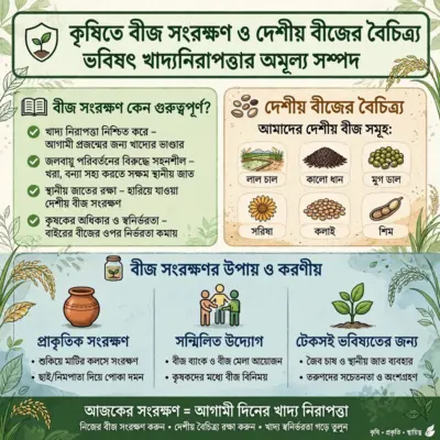কৃষিতে বীজ সংরক্ষণ ও দেশীয় বীজের বৈচিত্র্য: ভবিষ্যৎ খাদ্যনিরাপত্তার অমূল্য সম্পদ।