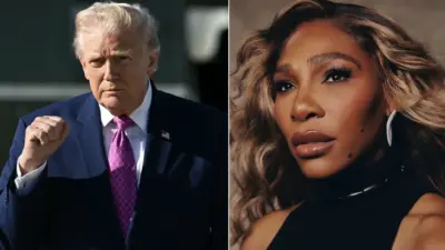 Trump reposts old video volleying with Serena Williams in a suit - Netizens say 'average person would be.'