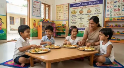 అంగన్వాడీ పిల్లలకు ఎగ్ ఫ్రైడ్ రైస్ మెనూ