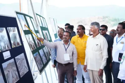 పోలవరం నిర్మాణ ప్రాంతాల్లో సీఎం చంద్రబాబు తనిఖీ
