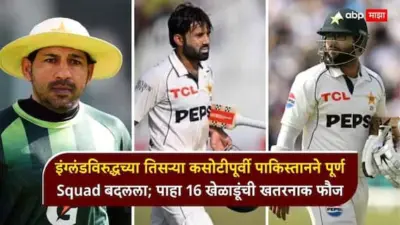 Pakistan Squad Update vs England 3rd Test : रिझवान-इमामसह 7 जण OUT, नवे चेहरे IN! इंग्लंडविरुद्धच्या तिसऱ्या कसोटीपूर्वी पाकिस्तानने पूर्ण Squad बदलला; पाहा 16 खेळाडूंची खतरनाक फौज