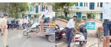 રાજકોટ પોલીસ હેડકવાર્ટરમાં નિયમોનું ઉલ્લંઘન કરનાર કર્મચારીઓના 20 વાહનો કરાયા ડિટેઈન