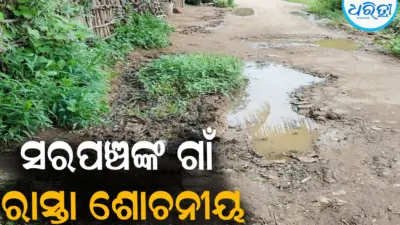 ସରପଞ୍ଚଙ୍କ ଗାଁ ରାସ୍ତା ଶୋଚନୀୟ: ପାଦ ଚଲା ରାସ୍ତା ପାଇଁ ବି ନୁହେଁ ଉପଯୋଗୀ