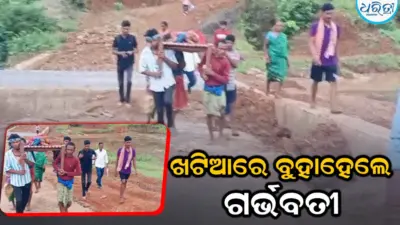 ପୁଣି ଜନନୀ ଯନ୍ତ୍ରଣା: ଗାଁକୁ ଯାଇ ପାରିଲାନି ଆମ୍ବୁଲାନ୍ସ, ଖଟିଆରେ ବୁହାହେଲେ ଗର୍ଭବତୀ