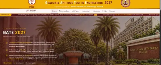 ఐఐటీ మద్రాస్ GATE రిజిస్ట్రేషన్ ప్రాసెస్ ప్రారంభం!