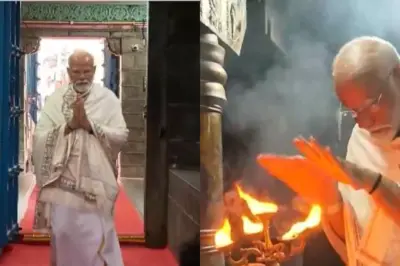 ಧ್ಯಾನಕ್ಕೆ ಭಾರತ ಭೂಶಿರ ಕನ್ಯಾಕುಮಾರಿಗೆ ಬಂದಿಳಿದ ಪ್ರಧಾನಿ ಮೋದಿ: ದೇವಸ್ಥಾನದಲ್ಲಿ ವಿಶೇಷ ಪೂಜೆ