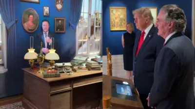 Trump Chats With AI Theodore Roosevelt Avatar During Library Visit; Says 'It's an Honor'