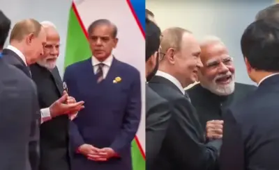 SCO Summit: मोदी-पुतिन-जिनपिंग की मुलाकात बनी आकर्षण का केंद्र, पास खड़े शहबाज शरीफ भी देखते रह गए